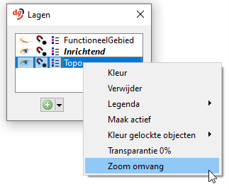 Zoom alleen naar de omvang van laag Topo