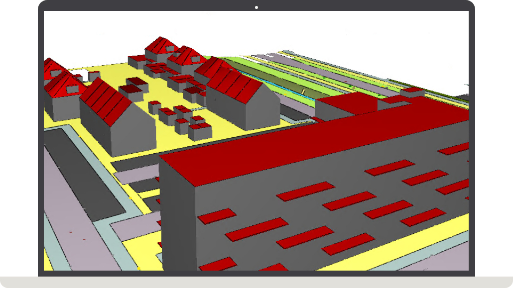 voorbeeld van 3D-model op basis van BGT-data in Moerdijk