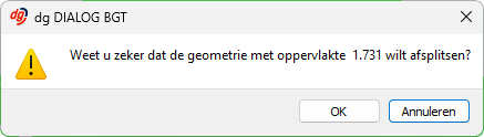 Bevestigingsvraag voor het verwijderen van een geometrie.